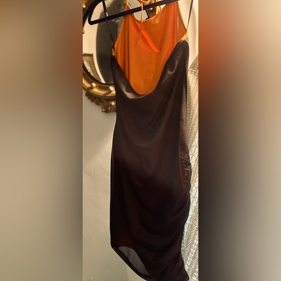 Forever 21 Vibrant Orange and Sheer Brown Backless Dress - Picture 5 of 9